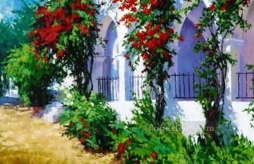 ig066E paisaje jardín floral impresionista Pinturas al óleo